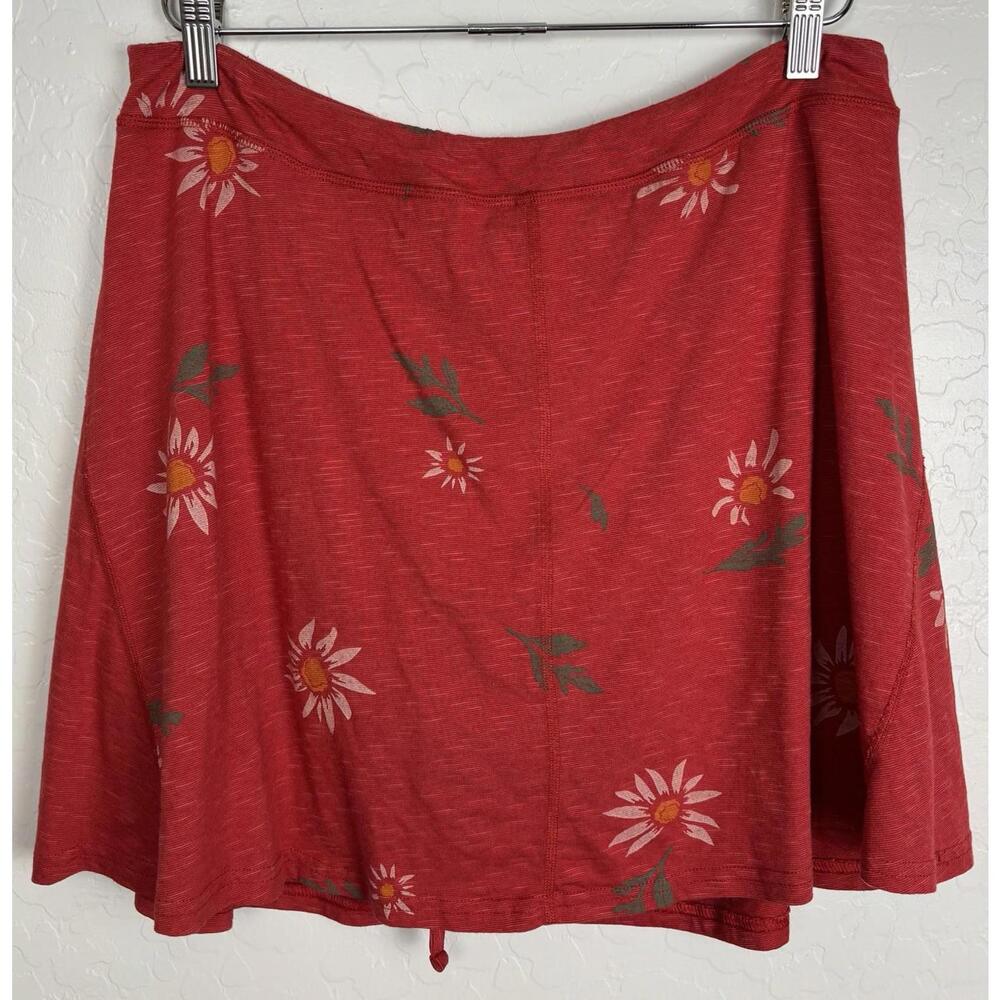 Toad & Co Oblique Skirt Pull On Red Floral XL‎ Outdoor 1806